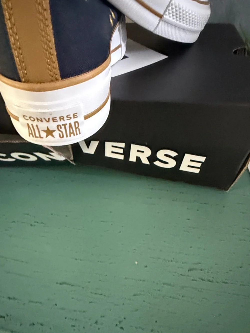 Converse High Top Sneakers - Navy with Gold Details - Picture 6 of 9